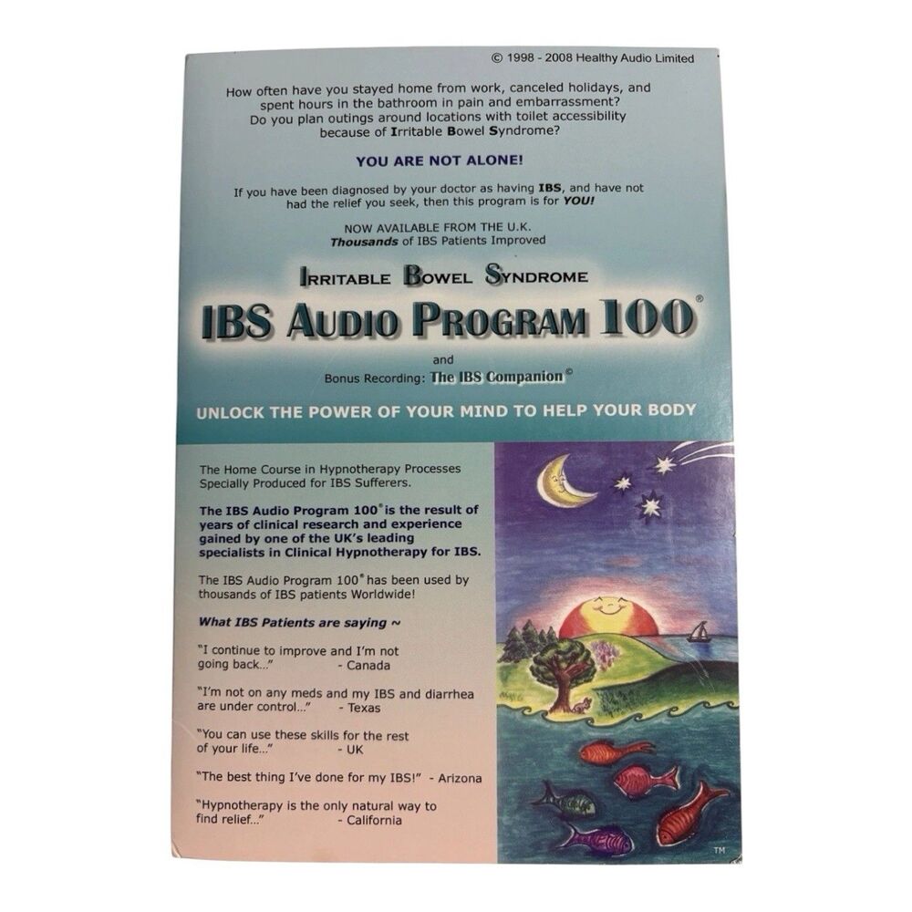 IBS Irritable Bowel Syndrome Audio Program 100 By Michael Mahoney 4 Disc DVD Set